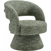 Vente-unique Draaibare fauteuil in getextureerde stof - Groen - Maison Céphy NAROLIA