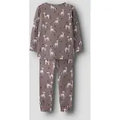 Guppy pyjama met print - taupe/donkerblauw/beige Bruin Meisjes Polyester Ronde hals - maat 122/128