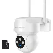 Siltcon Protectly Beveiligingscamera Buiten - 3K HD 5MP - WiFi App - Nachtzicht - Incl. 64GB SD - Wit