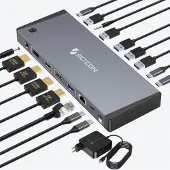 Siltcon Docking Station 17-in-1 Hybrid - 2x DP - 2x HDMI - 4K - 100W