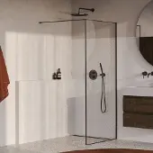 Brauer Collision inloopdouche helder glas 100x200cm incl. glascoating PVD gunmetal geborsteld