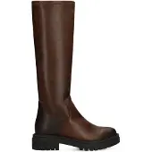 Manfield Bruine hoge leren laarzen | Maat 40