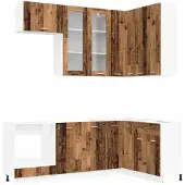 vidaXL Keukenelement LYON, 8 stuks, gerecycled hout en houtvezel