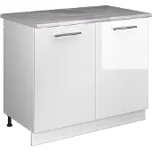 Vicco Wastafelkast Fame-Line Wit Hoogglans/Wit 100 cm, WB Marmer, Model 61922