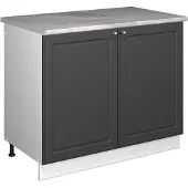 Vicco Wastafelkast Fame-Line Anthrazit-Gold Landhaus/Wit 100 cm, WB Marmer, Model 61901