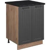 Vicco Wastafelkast Fame-Line Donkergrijs/Goudkleurig Eiken 60 cm, Model 65230