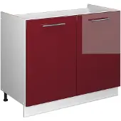 Vicco Wastafelkast Fame-Line Bordeauxrode hoogglans/Wit 100 cm zonder werkblad, Model 61592