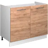 Vicco Wastafelkast Fame-Line Goudkleurig Eiken/Wit 100 cm, WB Eik, Model 61589