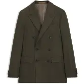 BOSS Regular-fit, double-breasted blazer van wol met kasjmier