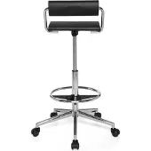 Hjh OFFICE TOP WORK 28 - Werkstoel / werkkruk/ verhoogde bureaustoel Zwart