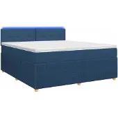 vidaXL Boxspringbed met matras en hoofdeinde, blauw, 160 x 200 cm, stof