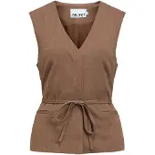 Vila Gilet 'OBJLisa' chocoladebruin