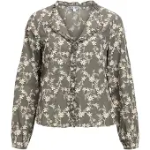 Object Blouse 'OBJKarli' ecru / donkergrijs