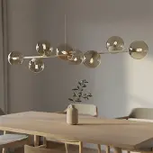 Emibig Hanglamp Rossi, dimbaar, crème / amber, Woon-/ Eetkamer, Glas, Modern, hanglamp