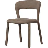 Woood Noble Eetkamerstoel - Volledig Bekleed - Quick Geweven Stof - Taupe/Bruin - 76x51x56 cm
