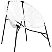 vidaXL Tuinstoelset, 3-delig, zwart en wit, polyrotan