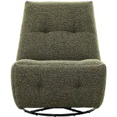 Vente-unique Draaibare relaxfauteuil in groen chenillestof COSADO