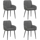vidaXL Eetstoelen 4 st fluweel Donkergrijs 56.5 x 50 x 85 cm