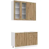 vidaXL Keukenblok LYON 4 st Artisanaal eiken Bewerkt hout