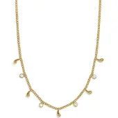 Yehwang Vloeiende Schakelketting met Druppelvormige Hanger – RVS - Goud