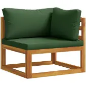 vidaXL Sectioneel hoekbank met kussens Massief Acacia Hout Naturel