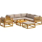 vidaXL Bankstel 8 st Naturel Massief Acacia Hout