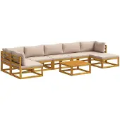 vidaXL Bankstel 8 st Naturel Massief Acacia Hout
