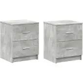 vidaXL Nachtkastjes 2 st met 2 lades 40x36x50 cm betongrijs