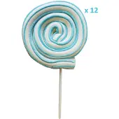 Lollywood Marshmallow-Twist snoep spek lolly BLAUW - 12 stuks van 80g