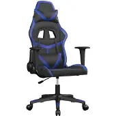 vidaXL Gamestoel kunstleer zwart en blauw