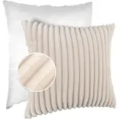 ANRO Sierkussen Ivoor 30x50 cm - Ribfluweel - Inclusief vulling