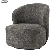 Tower Living Draaifauteuil Belvi - Donkergrijs Stof - 79x76x81cm
