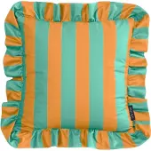 NOVÉE Sierkussen ruffles stripe /geel | 45x45 cm | katoen/polyester