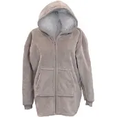 Unique living Ruby - Fleecevest met capuchon - Zand