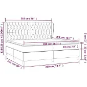 vidaXL Boxspring met matras stof donkergrijs 200x200 cm