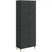vidaXL Kast Set 2 st Zwart Bewerkt hout