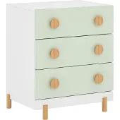 En.casa Kindercommode Vaarentaa met 3 lades 55x41x66 cm mintgroen []