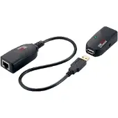 Logilink USB 2.0 verlengeringsset, twisted pair, zwart
