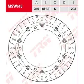 TRW Remblok met ABE VOOR MSW615 D: 310, zwevend.