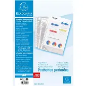 Exacompta Showtassen A4 Glashelder Transparant 60 micron PP (Polypropeen) Boven 5200E 100 Stuks