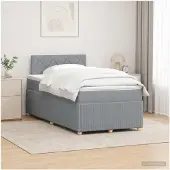 vidaXL Boxspringbed met matras Lichtgrijs 120 x 190 cm Stof