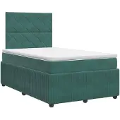vidaXL Boxspringbed met matras Donkergroen 120 x 200 cm Fluweel