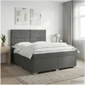vidaXL Boxspringbed met matras Donkergrijs 140 x 200 cm Stof
