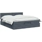vidaXL Ottoman bed met matras Donkergrijs 180 x 200 cm Fluweel