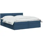 vidaXL Opbergbed met hoofdeinde 2 st Blauw Kunstleer
