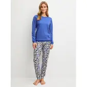 Calida Pyjama 'Flower Dreams' saffier