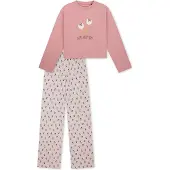 Schiesser Nachtkledij ' Nightwear ' lichtgrijs / oudroze