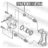 FEBEST 0274-K12EF-KIT Geleidebout, remklauw