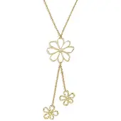 Yehwang Roestvrijstalen Ketting met Bloemhanger – Daily Simple Series - Goud