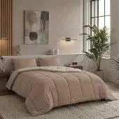 Zelesta Pure Duo Katoen Dekbed - Rozebruin & Betonbruin 160x220cm